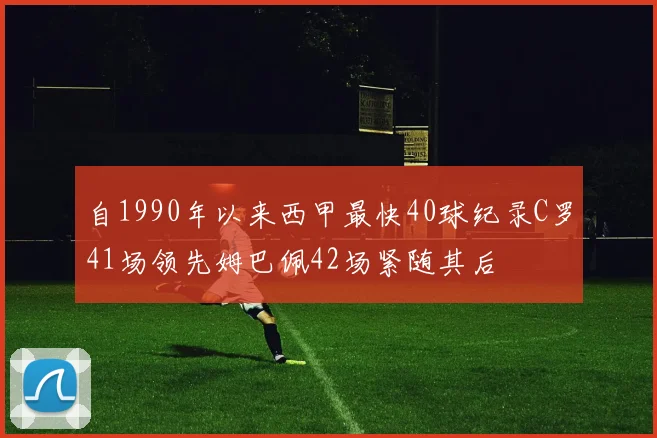 自1990年以来西甲最快40球纪录C罗41场领先姆巴佩42场紧随其后